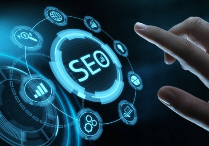 SEO Search Engine Optimization Marketing Ranking Traffic Website Internet Business Technology Concept.